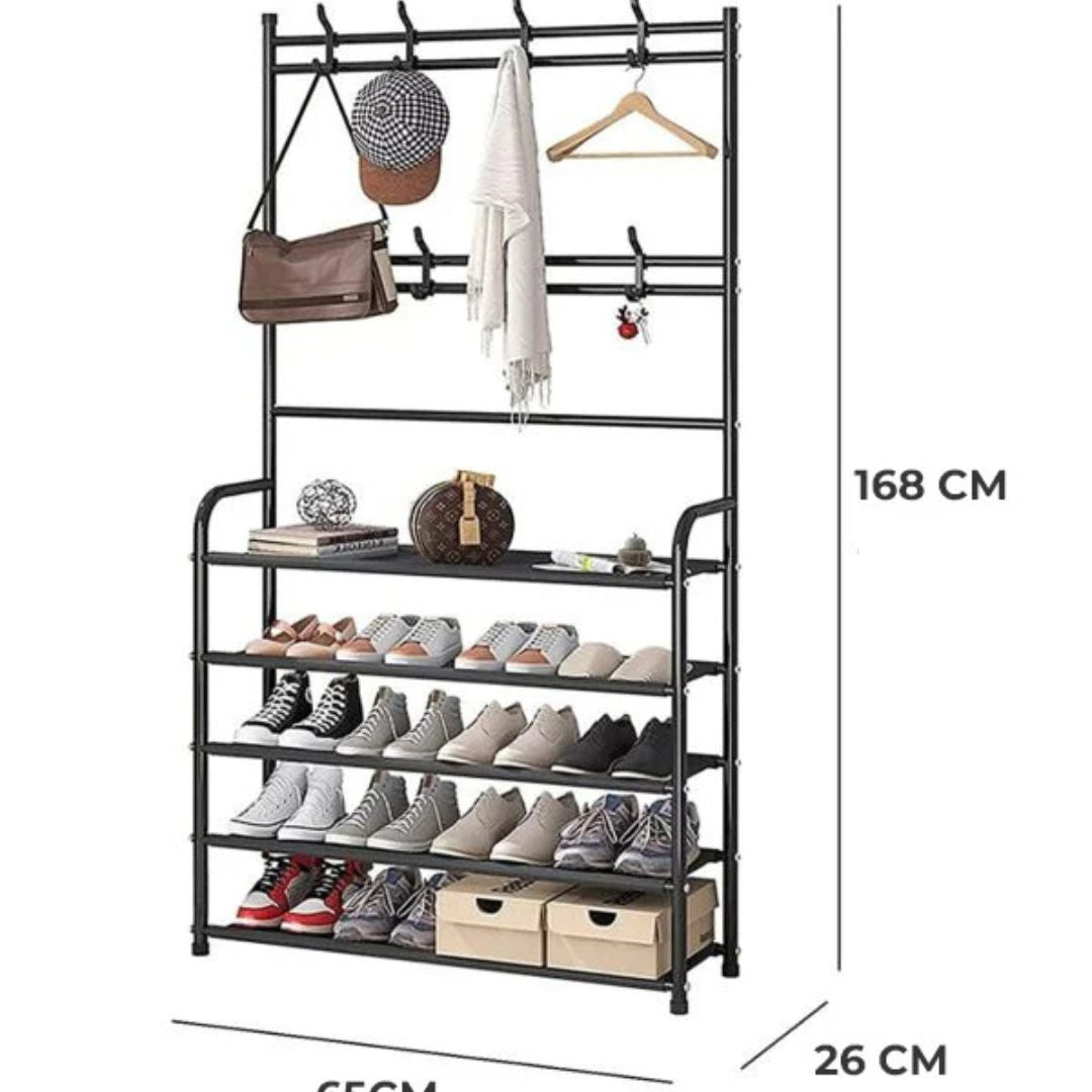 3in1 Multifunctional Hall Tree Shoe Rack with Storage Organizer