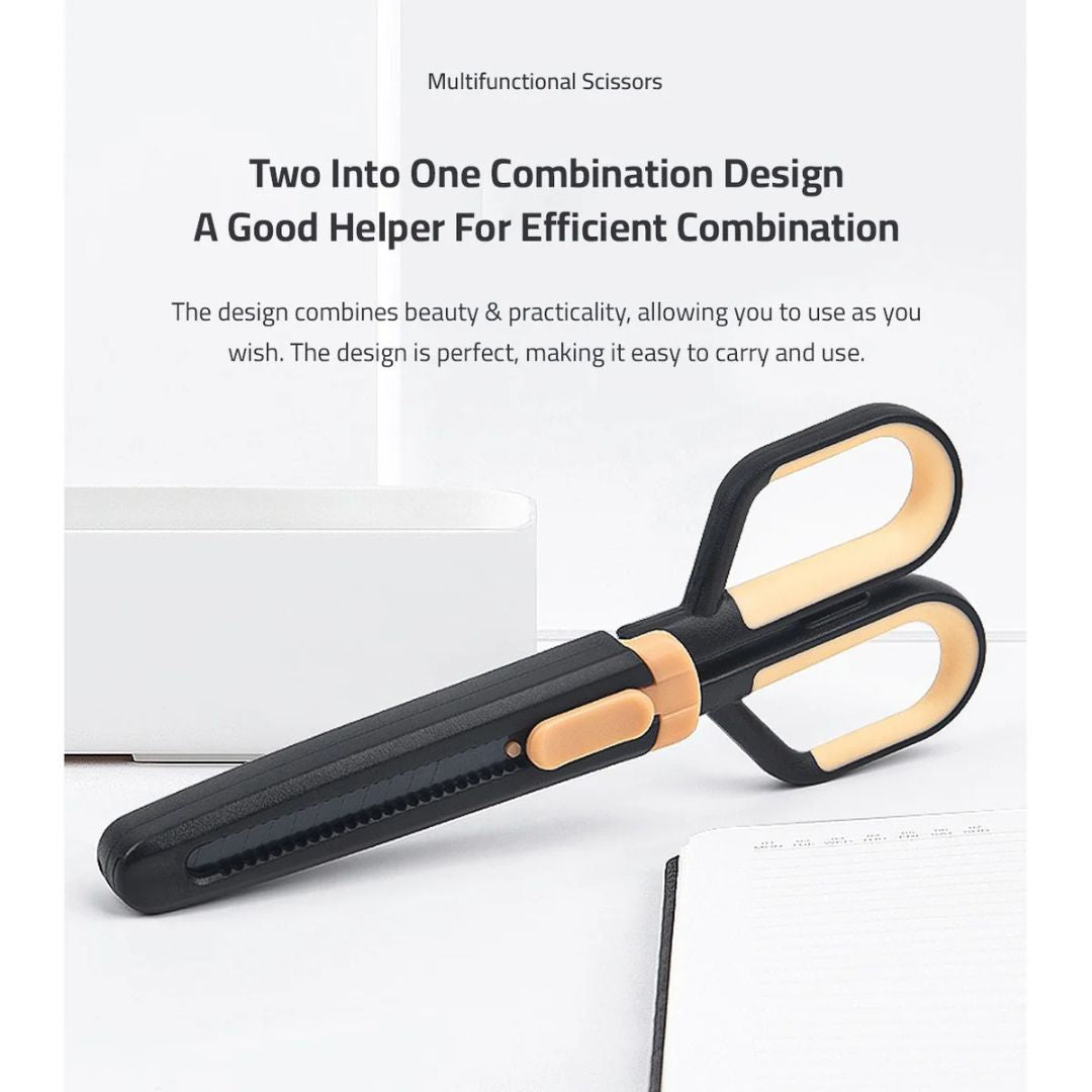 Scissors with Paper Cutting Blade - Creative Art Utility Knife for Office and Student