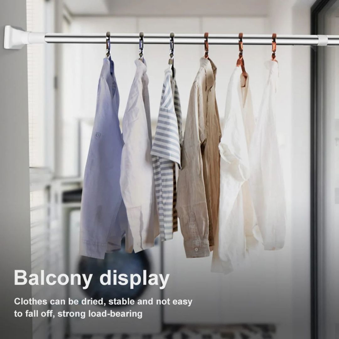 Adjustable Drill-Free Rod - Multi-Purpose Telescopic Curtain and Clothes Hanger Rod