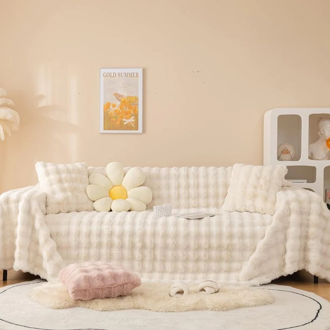 Super Soft Plush Couch Cover - Sofa Cushion Cover for Ultra Soft Comfort