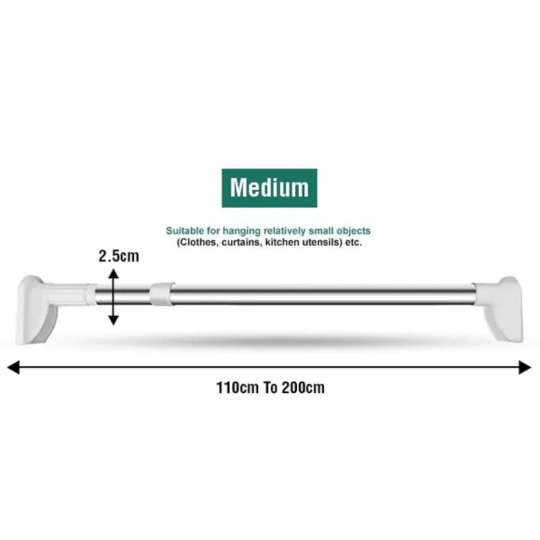 Adjustable Drill-Free Rod - Multi-Purpose Telescopic Curtain and Clothes Hanger Rod