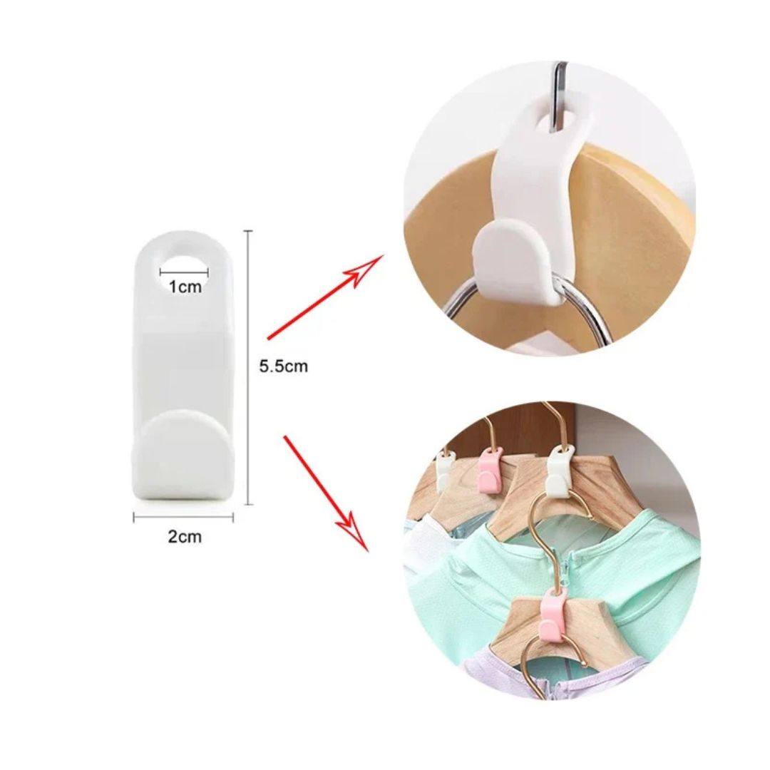 Clothes Hanger Connector Clips - Space-Saving Multi-Layer Closet Hooks 10 Pcs