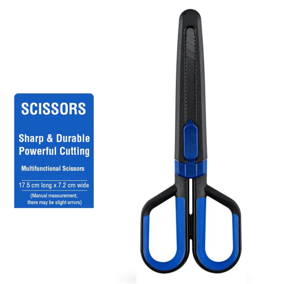 Scissors with Paper Cutting Blade - Creative Art Utility Knife for Office and Student