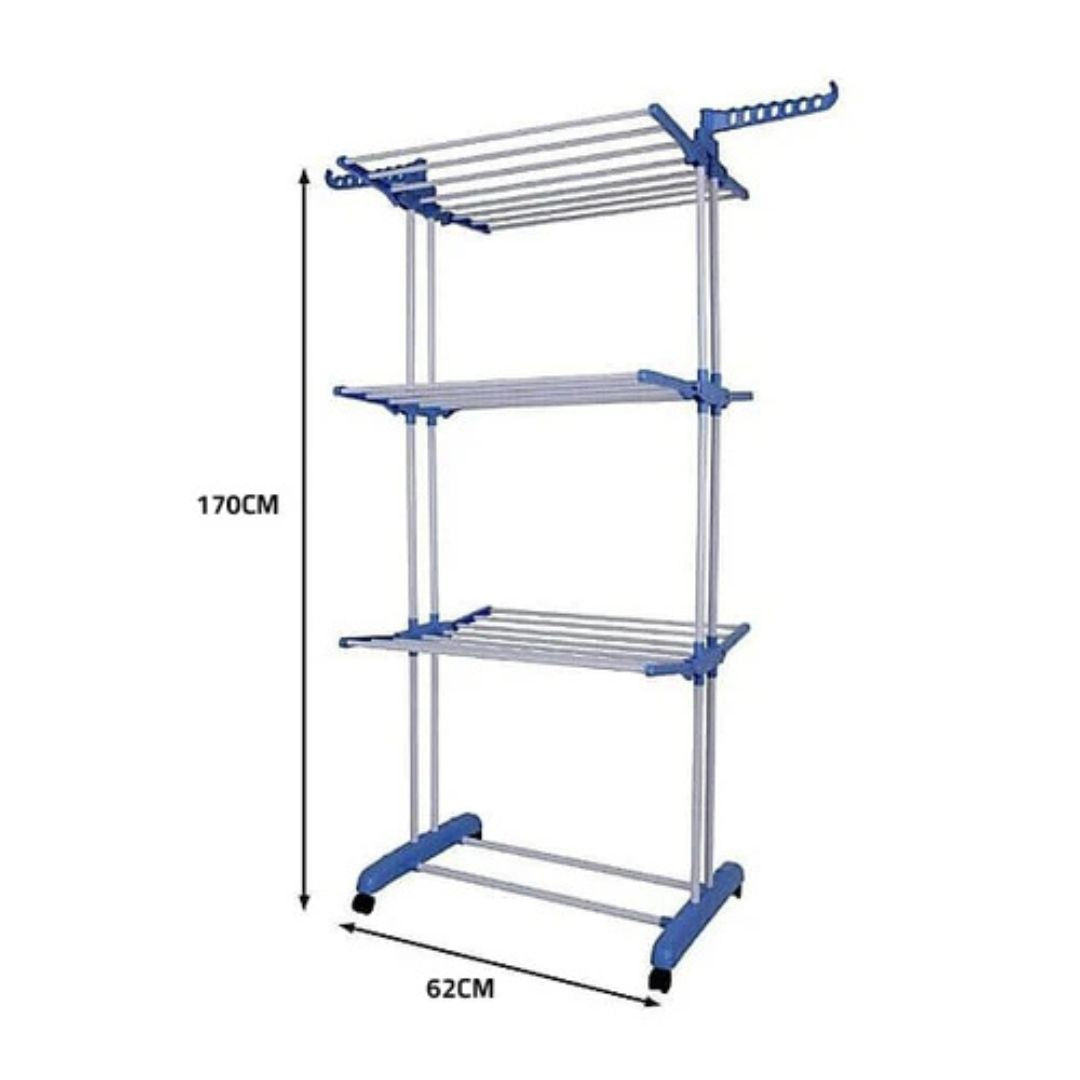 Folding 3 Layer Cloth Drying Rack Stand, Laundry Hanger Stand Indoor, Outdoor