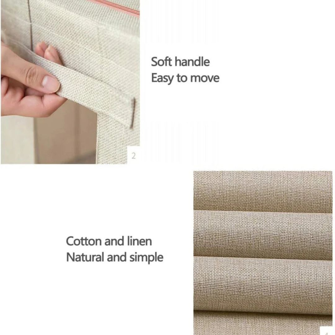 2 x 66L Foldable Large Capacity Cloth Storage, Wardrobe Organizer Box with Steel Frame Support
