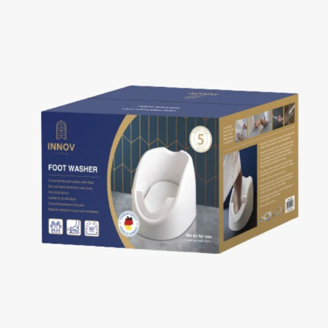 Automatic Wudu Foot Washer Basin, Portable Ablution Foot Washer with Sprayer