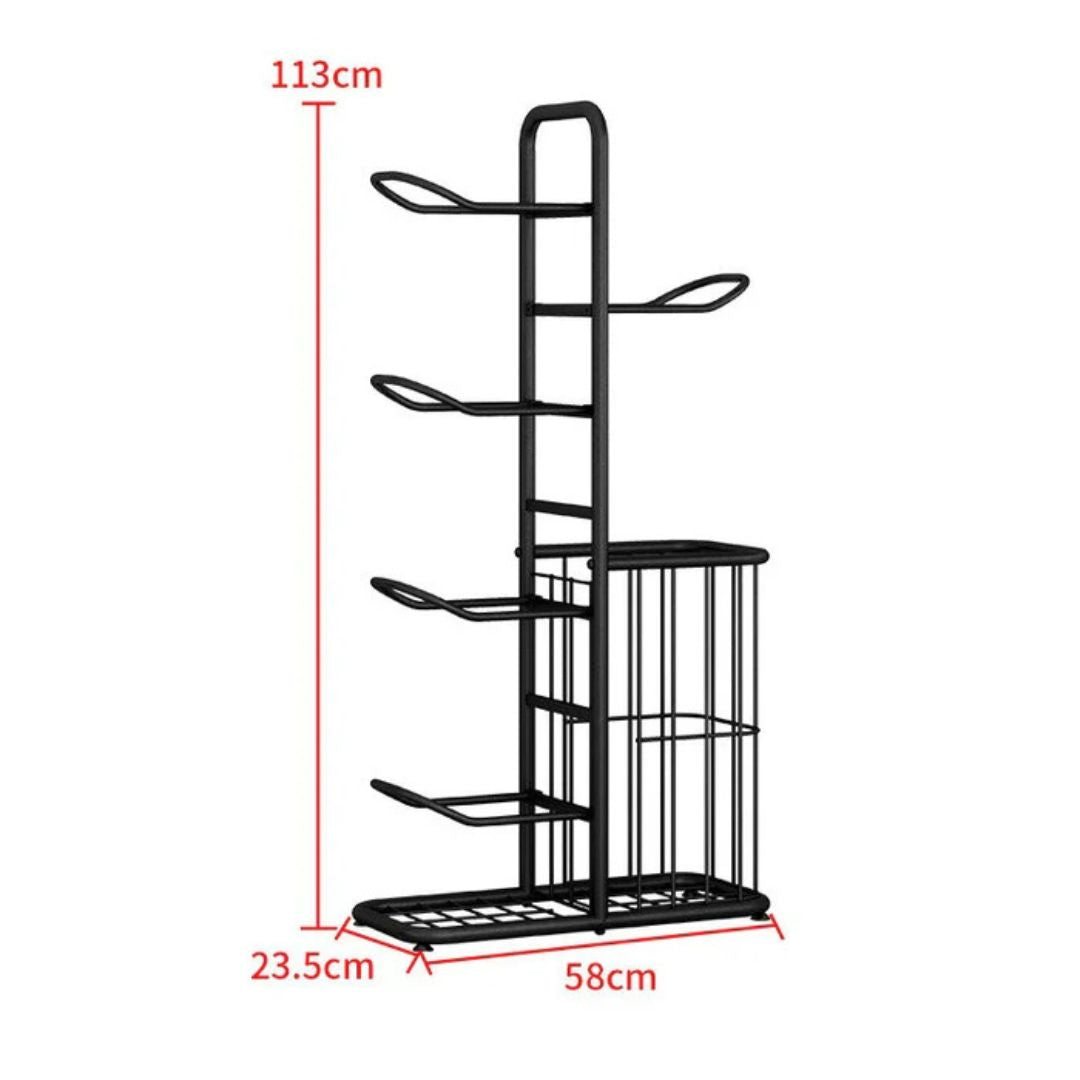Ball Storage Rack, Basketball Football Volleyball Badminton Racket Storage Stand, Sports Accessories Holder
