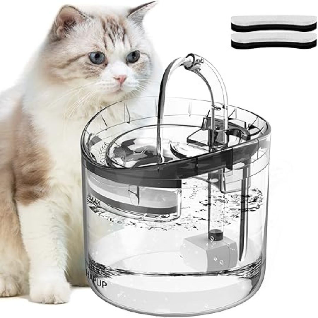 Automatic Pet Drinking Dispenser with USB Charging, Silent Adjustable Water Pump, Includes 1 Filter Replacement, Plastic, for Indoor Cats and Kittens