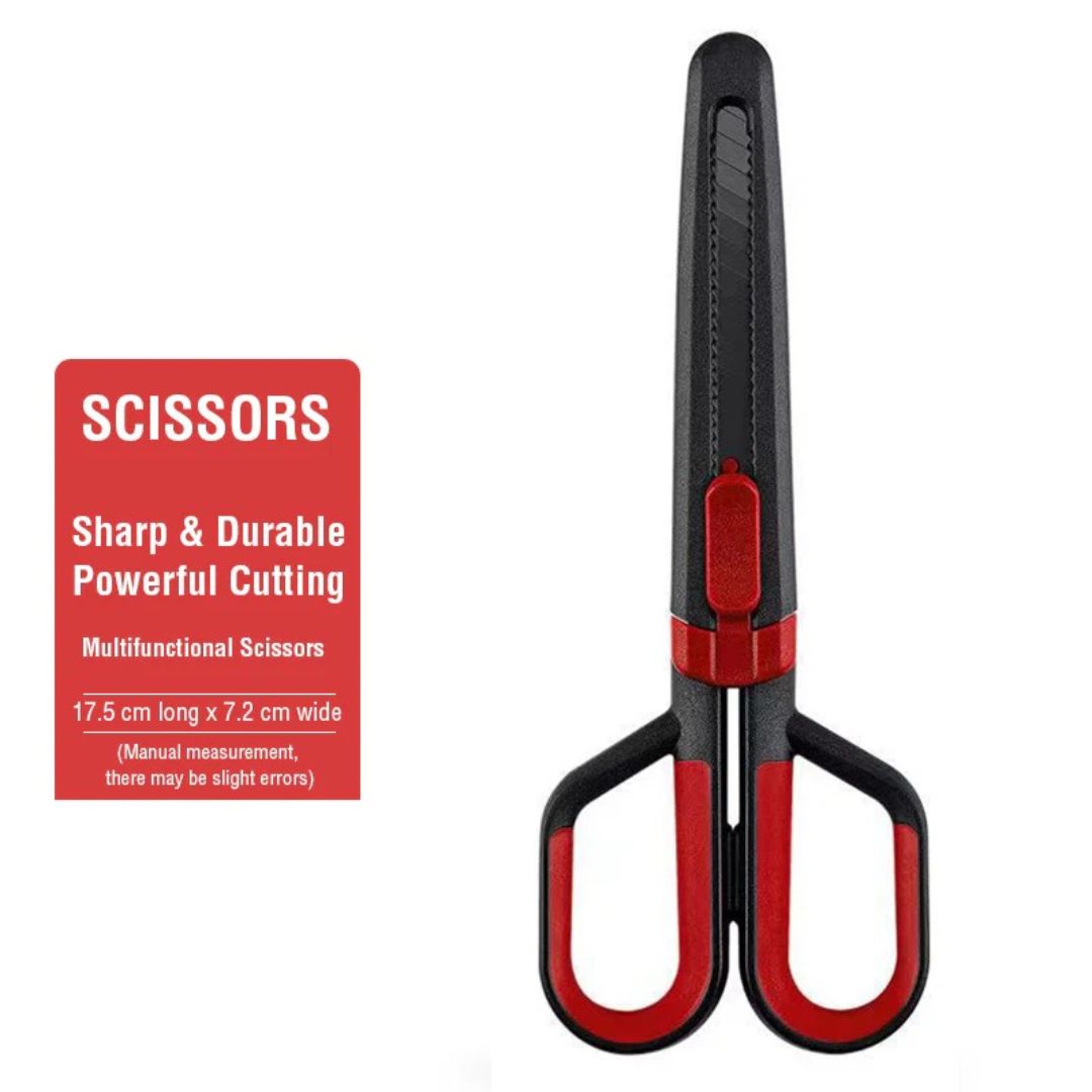 Scissors with Paper Cutting Blade - Creative Art Utility Knife for Office and Student