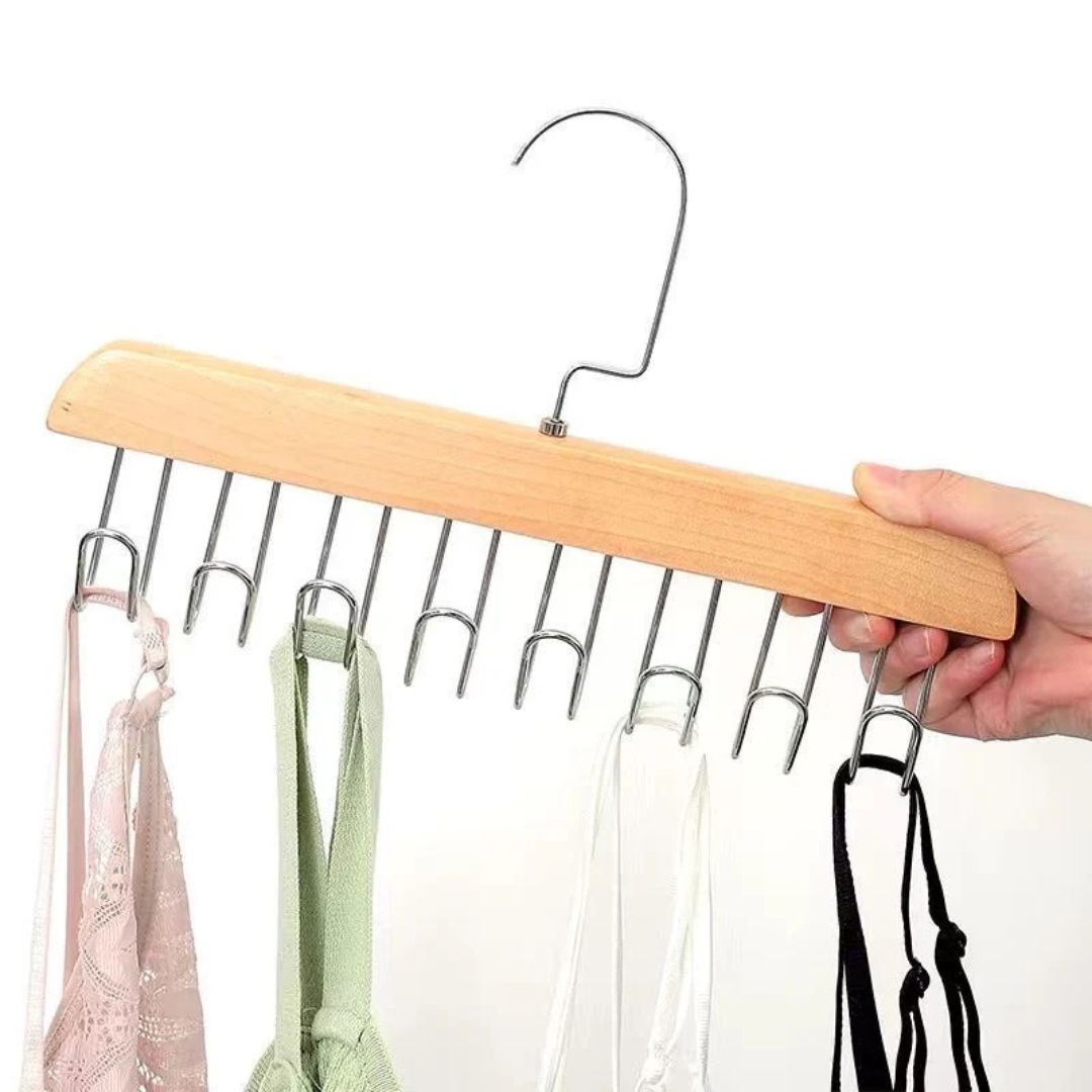 8 Hooks Non-Slip Hanger for Ties Bags Belt Scarves