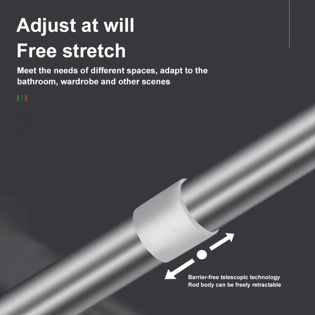 Adjustable Drill-Free Rod - Multi-Purpose Telescopic Curtain and Clothes Hanger Rod