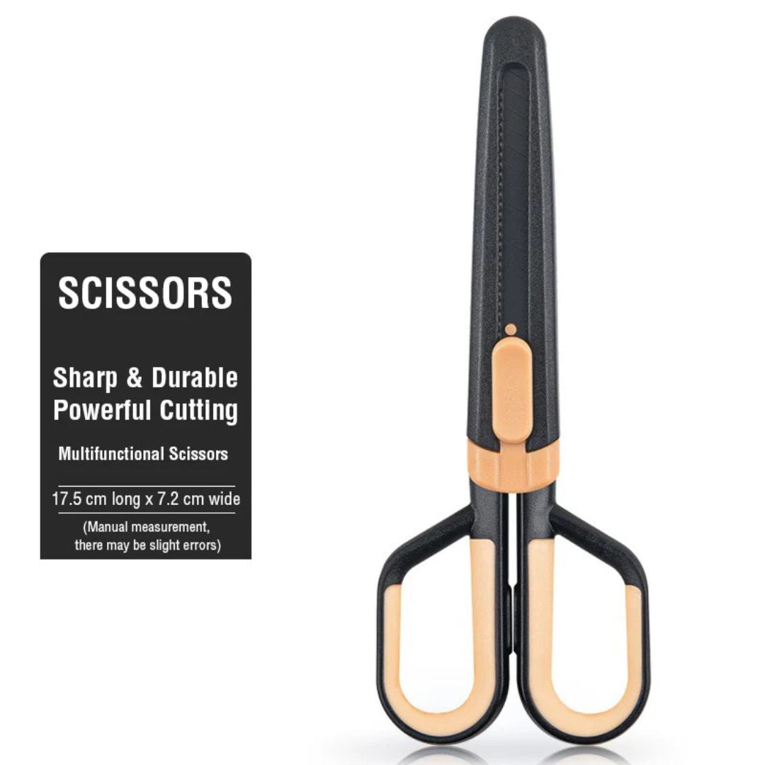 Scissors with Paper Cutting Blade - Creative Art Utility Knife for Office and Student