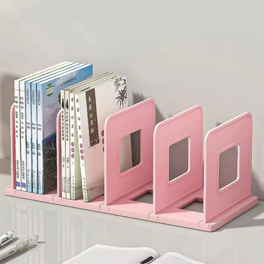 حامل رف منظم للكتب على سطح المكتب، حامل ملفات مكتبي مكون من 4 شبكات للمنزل،
