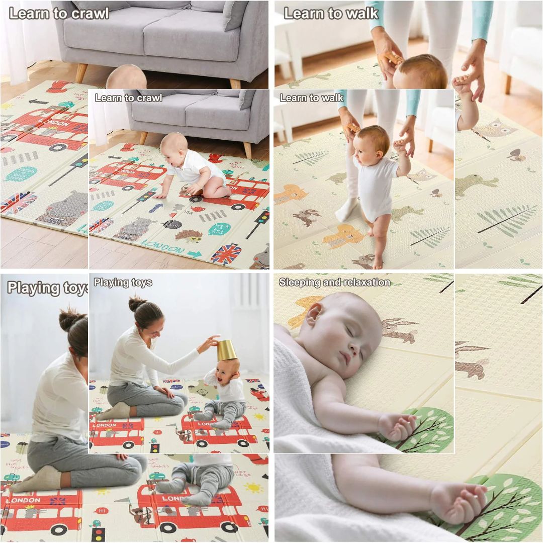 Foldable Baby Crawling Play Mat, Waterproof, Soundproof, Anti-Slip