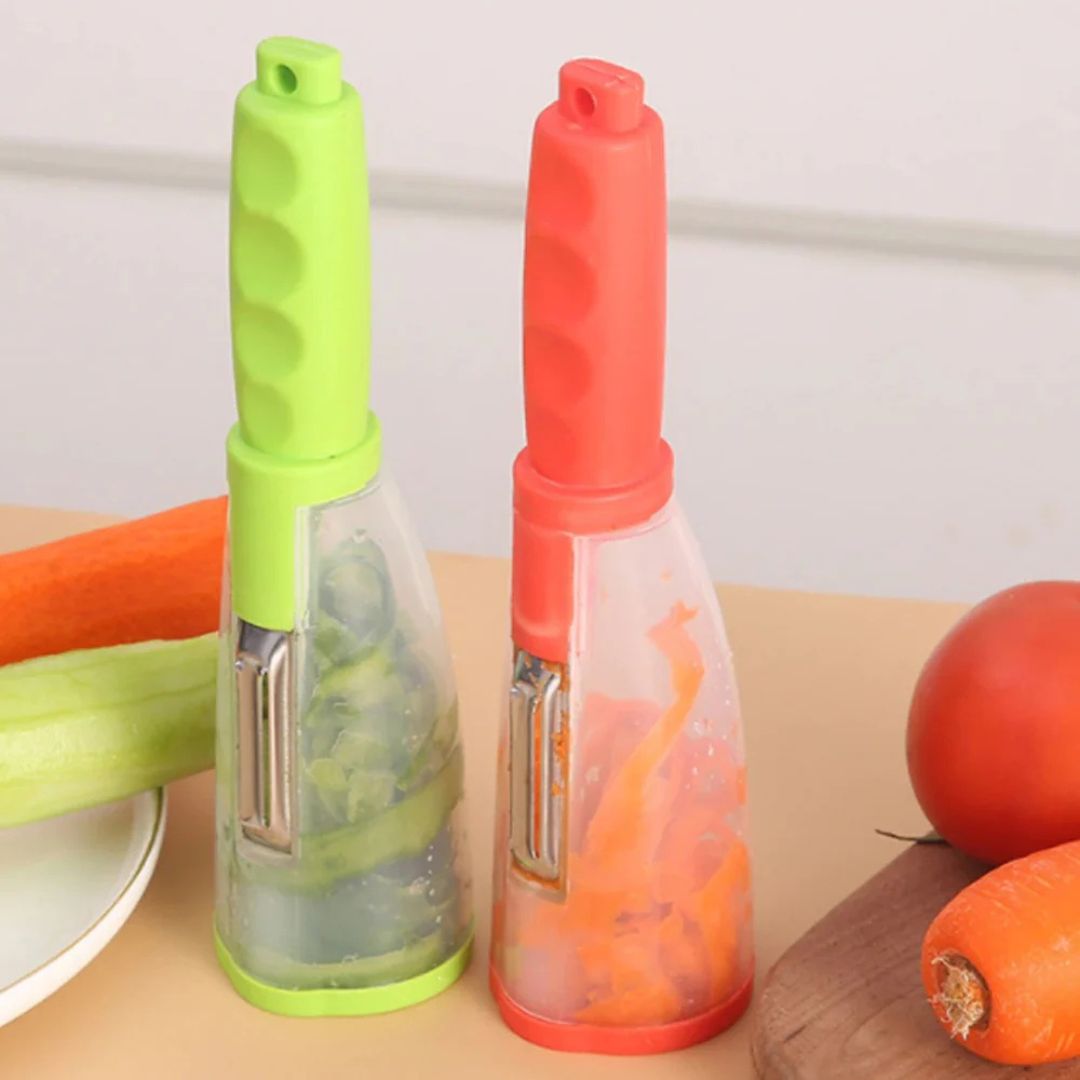 Multifunctional Stainless Steel Peeler With Container, Vegetable Fruits Skin Scrapper, Storage Type Grater For Kitchen