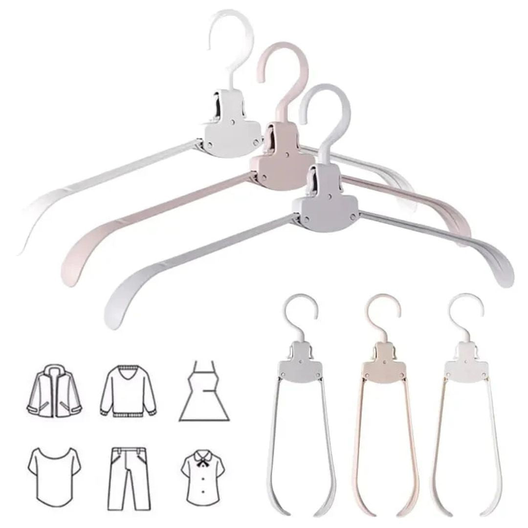 Foldable Travel Hangers, Portable Cloth Holders, Wide Shoulder Drying Rack for Home and Travel Use