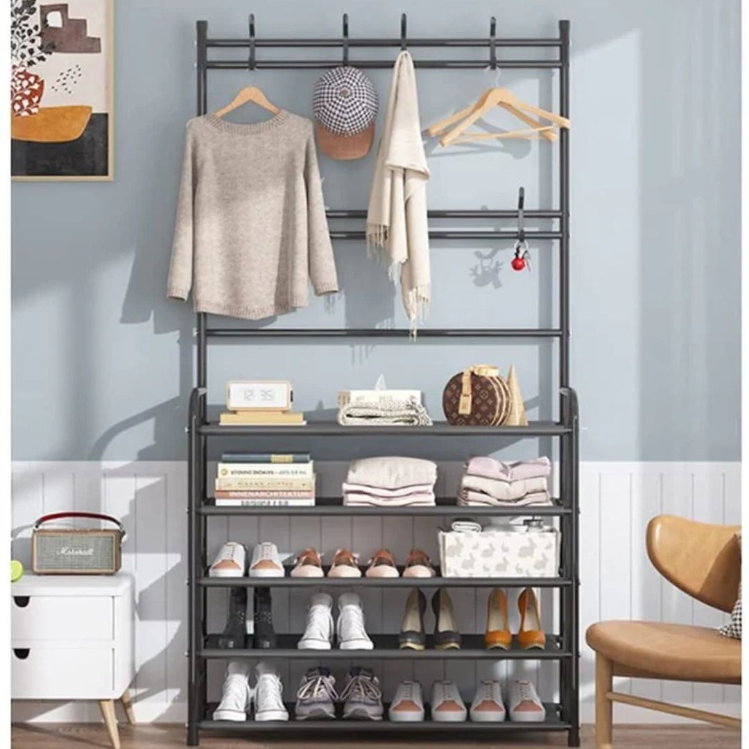3in1 Multifunctional Hall Tree Shoe Rack with Storage Organizer
