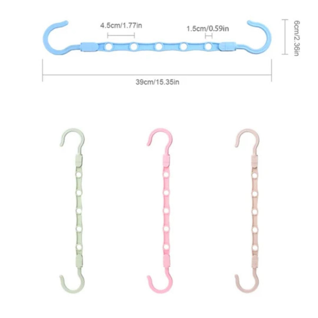 Multifunctional Adjustable Hook Cloth Hanger, Pack Of 5