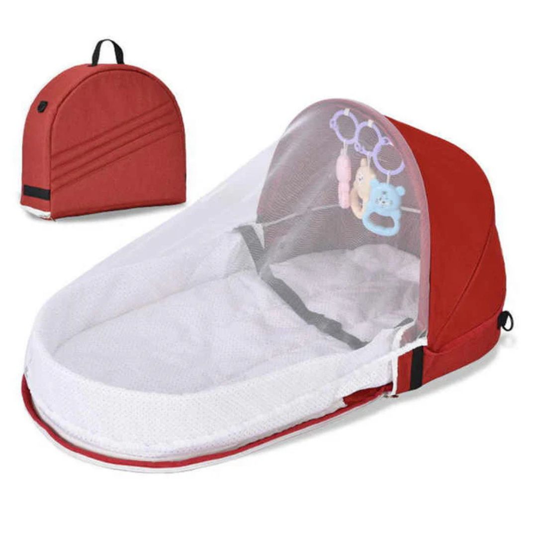 Portable Baby Bed, Folding Newborn Crib Lounger with Mosquito Net, Baby Travel Cot Bed