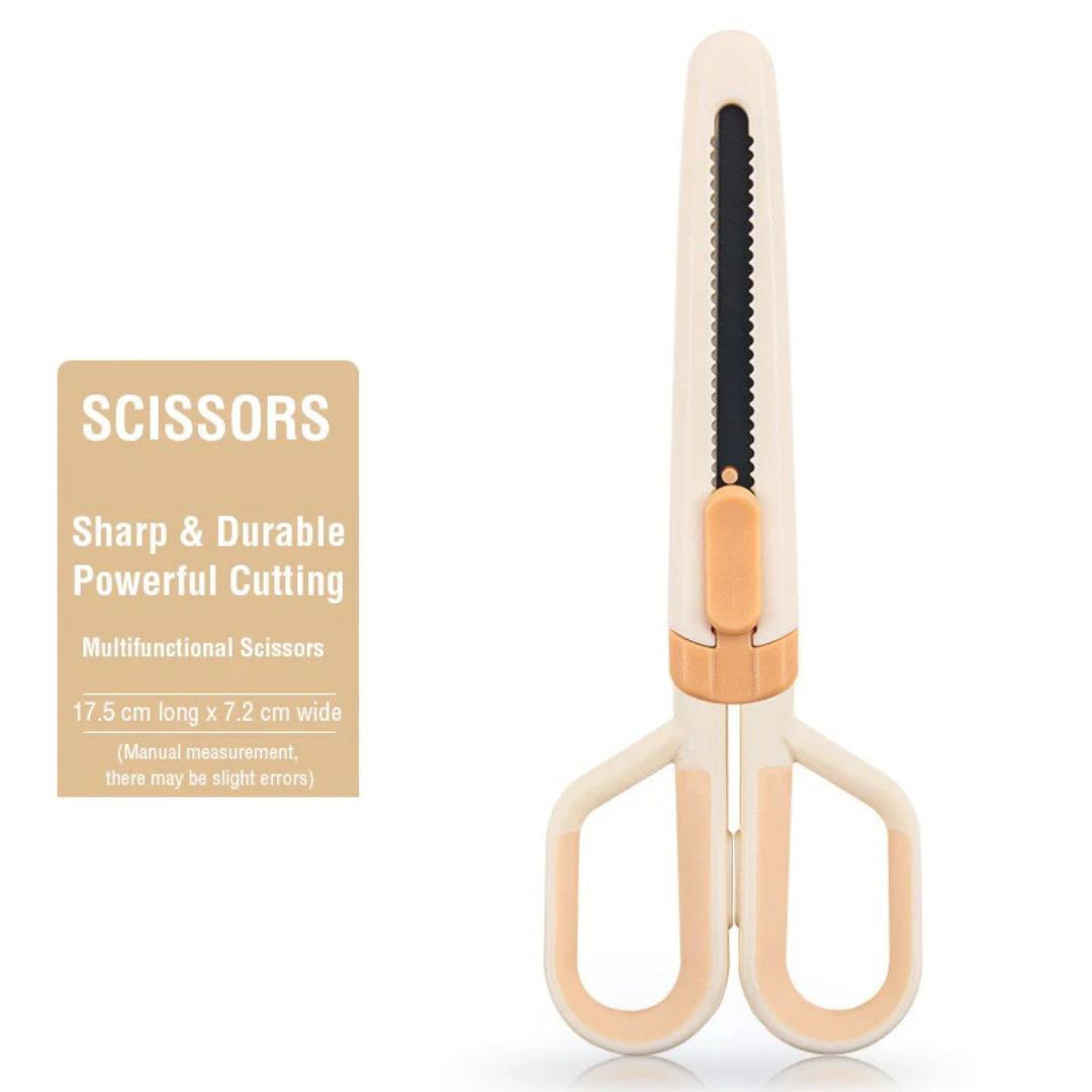Scissors with Paper Cutting Blade - Creative Art Utility Knife for Office and Student