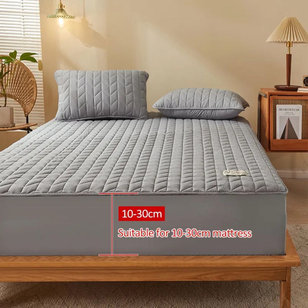 100% Cotton Fitted Size Soft Flat Mattress Bed Sheet with 2 Pillow Case