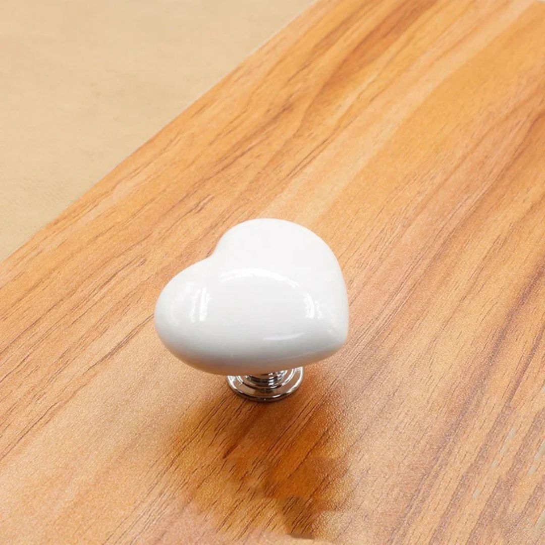 Heart Shaped Plastic Toilet Tank Push Button - Flush Replacement Parts for Bathroom, Cabinet, Door