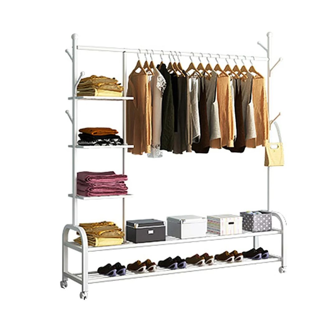 Heavy Duty Garment Rack, Metal Cloth Organizer, Movable Cloth Display Stand