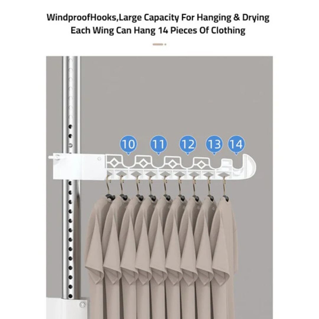 Upright Coat Rack, 4 Tier Cloth Hanger, Laundry Pole Cloth Drying Rack, Vertical Garment Display Stand