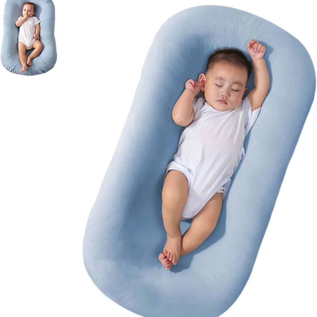 New Born Baby Infant Mattress Sleep Nest Baby Portable Baby Cushion Bed Detachable Washable Color: Sky Blue