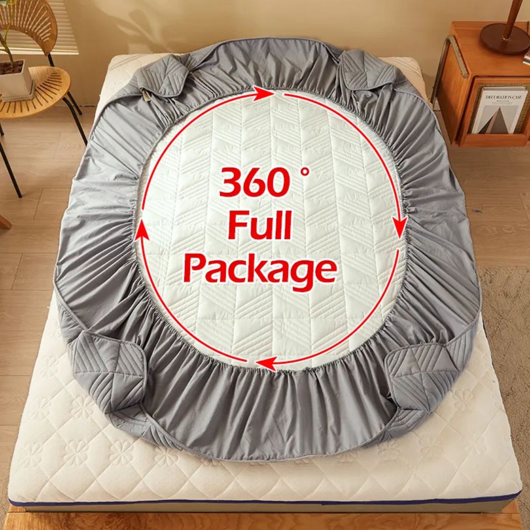 100% Cotton Fitted Size Soft Flat Mattress Bed Sheet with 2 Pillow Case