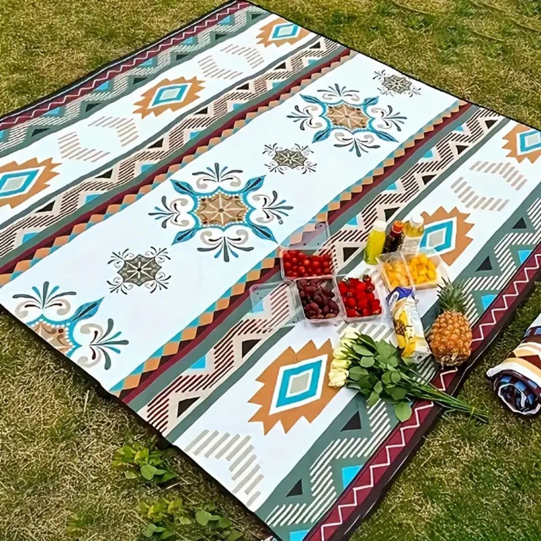 بطانية نزهة للتخييم في الهواء الطلق، سجادة شاطئ محمولة، سجادة تخييم، سجادة شاطئ للتخييم، الشاطئ، نزهة شواء، المشي لمسافات طويلة، السفر