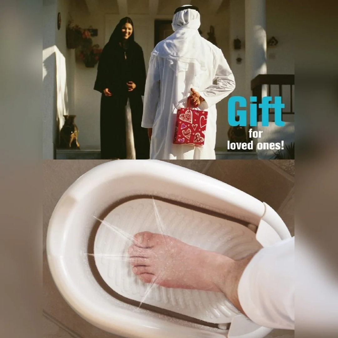Automatic Wudu Foot Washer Basin, Portable Ablution Foot Washer with Sprayer