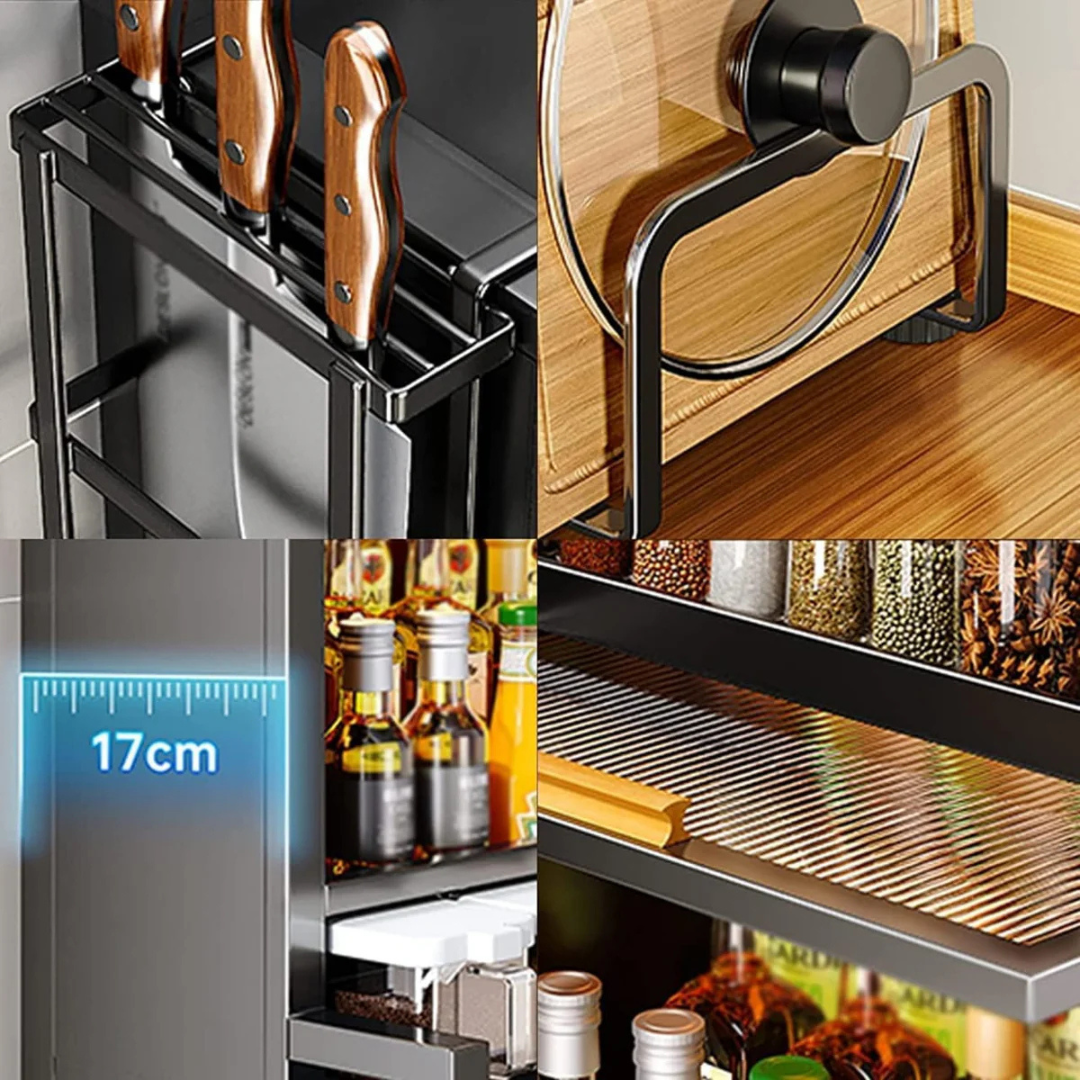 Kitchen Countertop Spice Rack, Kitchen Shelf Storage Organizer Cabinet