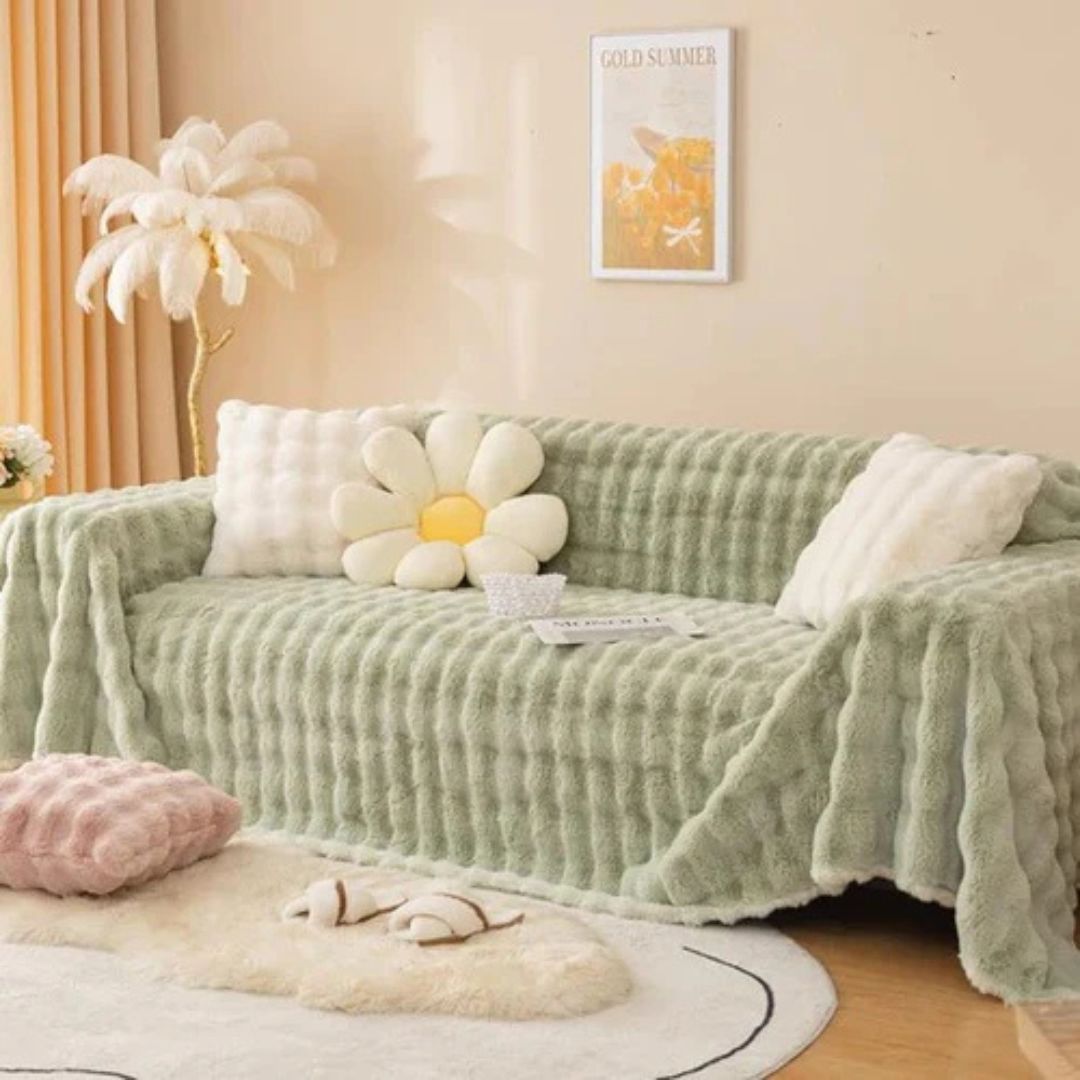 Super Soft Plush Couch Cover - Sofa Cushion Cover for Ultra Soft Comfort