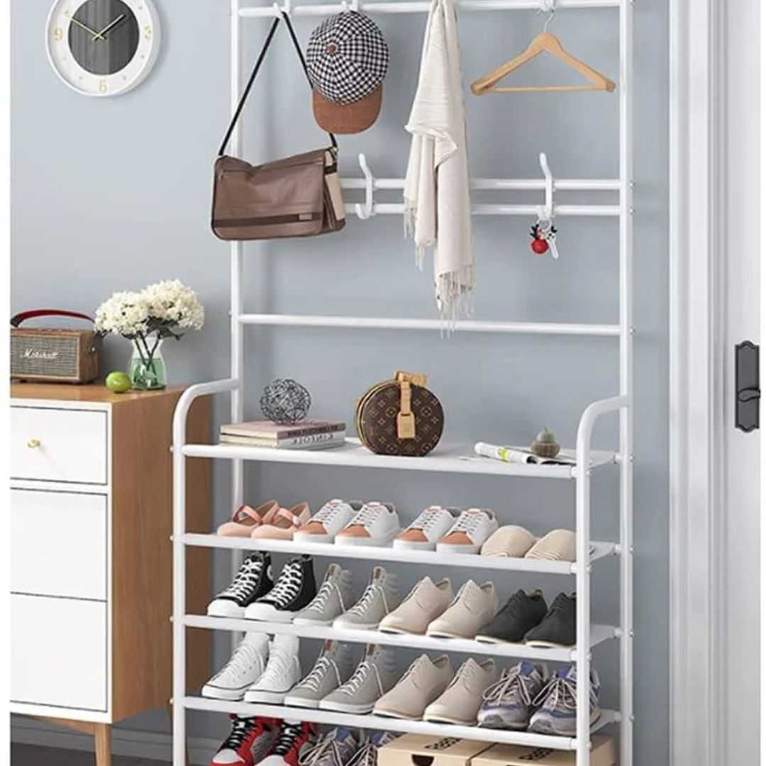 3in1 Multifunctional Hall Tree Shoe Rack with Storage Organizer