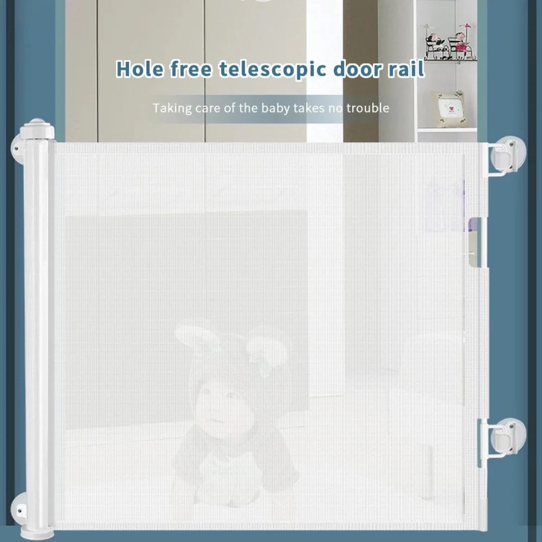Retractable Baby and Pet Safety Gate - Ideal for Stairs, Corridors, Doors, Indoors, and Outdoors