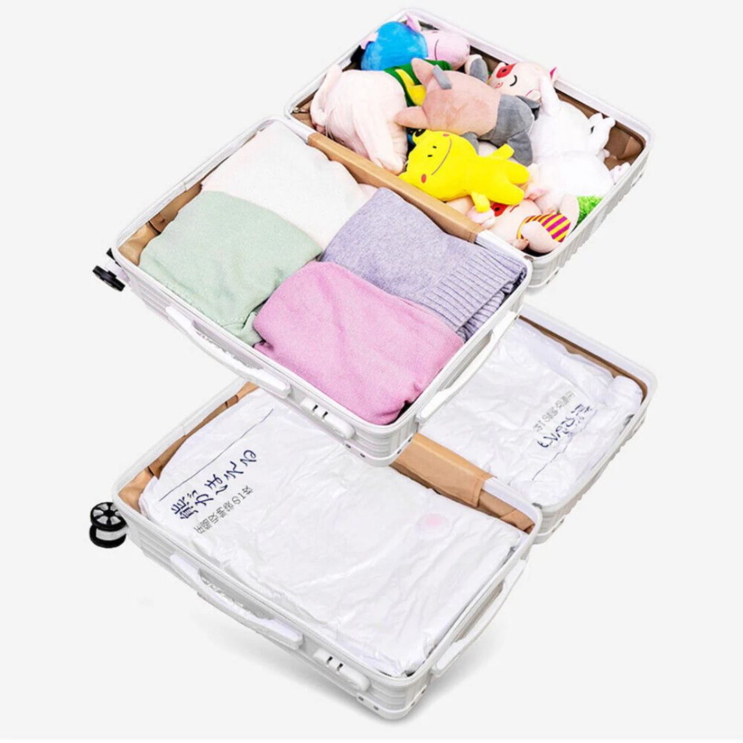 Space Saving Vacuum Seal Bags, Clothes Storage Compressed Reusable Organizer Bags