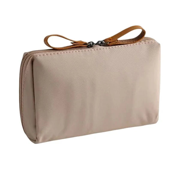 Portable Waterproof Solid Color Cosmetic Bag Toiletry Storage Pouch for Women
