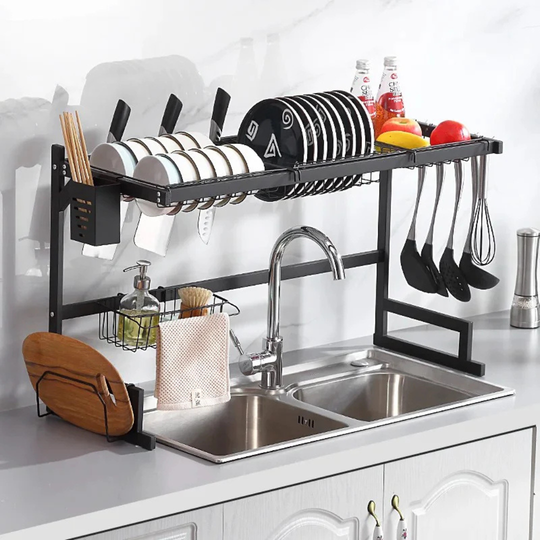 Dish Drying Stainless Steel Kitchen Over Sink Storage Rack