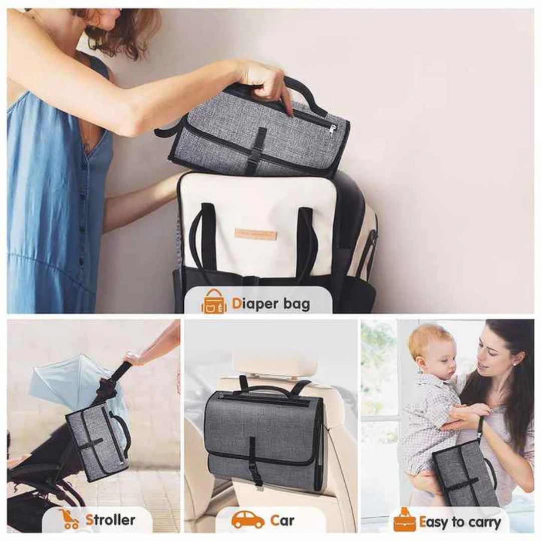 Portable Diaper Changing Travel Mat Bag, Large Capacity Baby Nursing Bag, Baby Diaper Bag