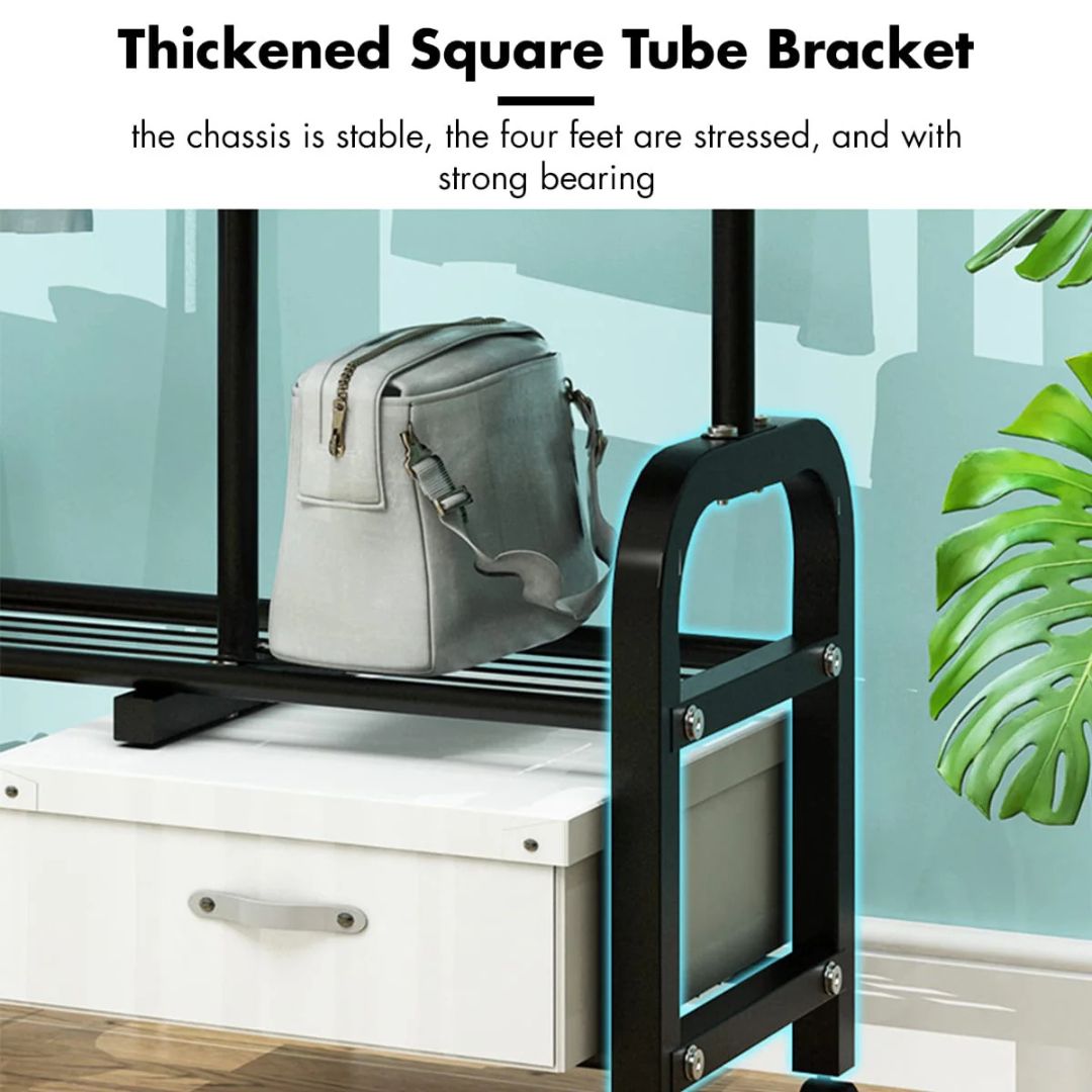 Heavy Duty Garment Rack, Metal Cloth Organizer, Movable Cloth Display Stand