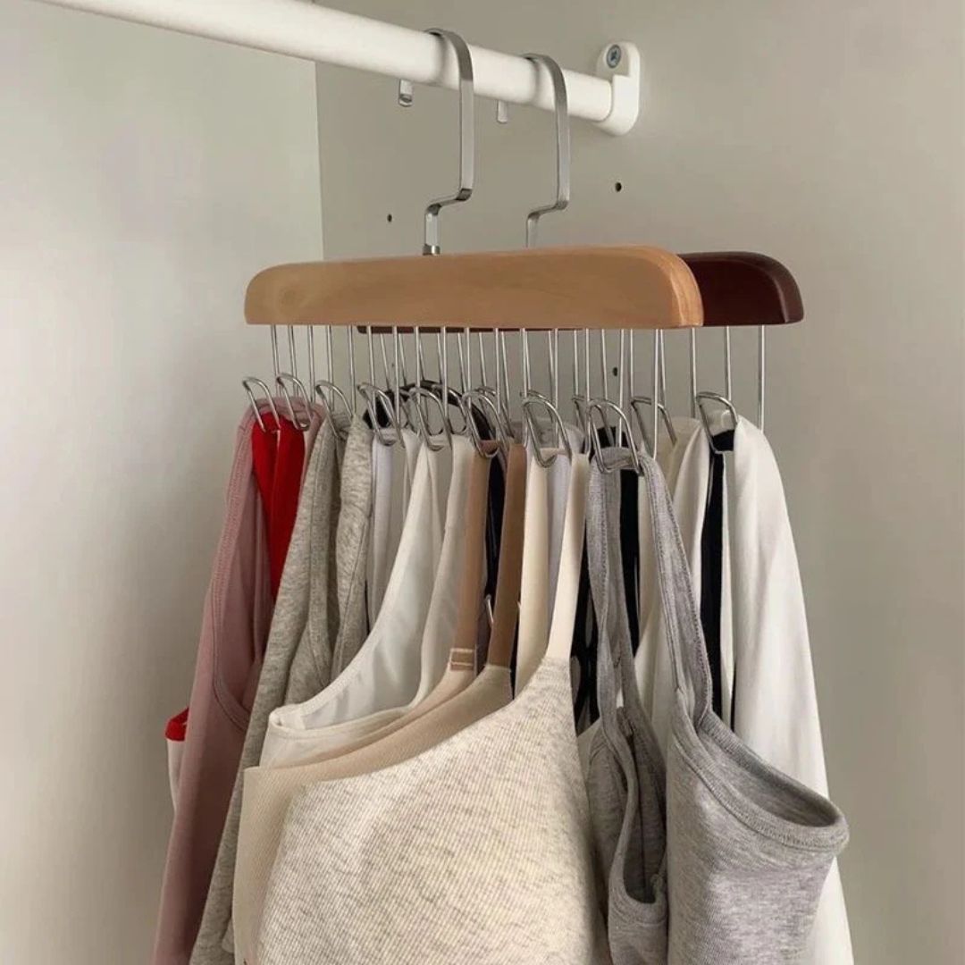 8 Hooks Non-Slip Hanger for Ties Bags Belt Scarves