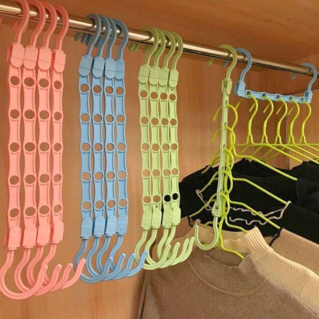Multifunctional Adjustable Hook Cloth Hanger, Pack Of 5