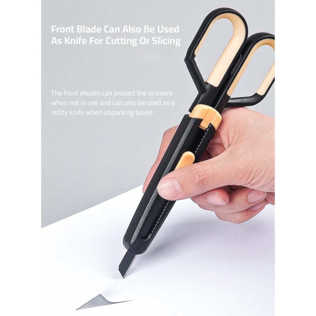 Scissors with Paper Cutting Blade - Creative Art Utility Knife for Office and Student