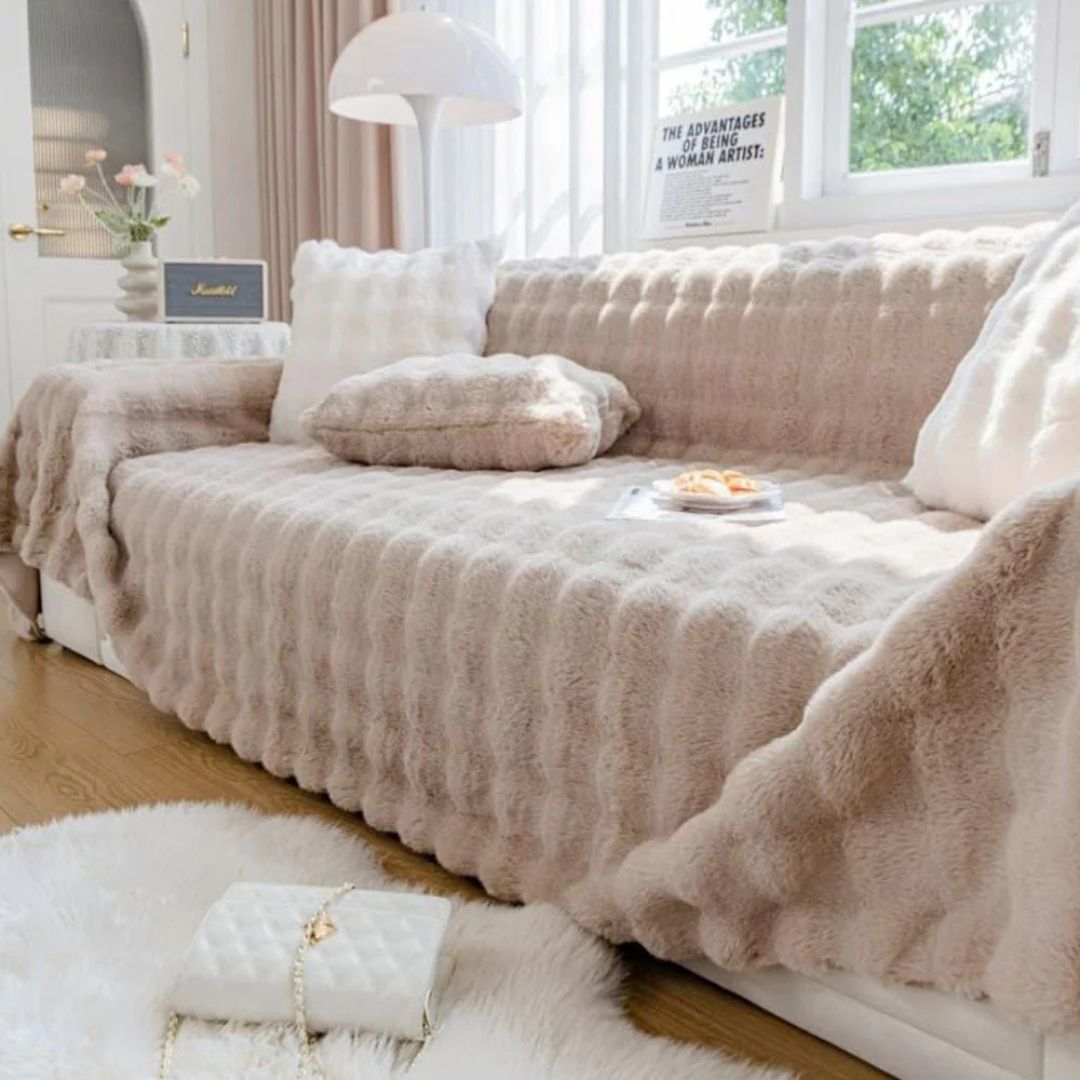 Super Soft Plush Couch Cover - Sofa Cushion Cover for Ultra Soft Comfort