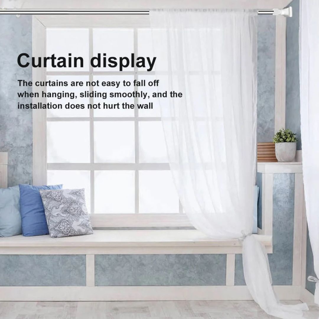 Adjustable Drill-Free Rod - Multi-Purpose Telescopic Curtain and Clothes Hanger Rod