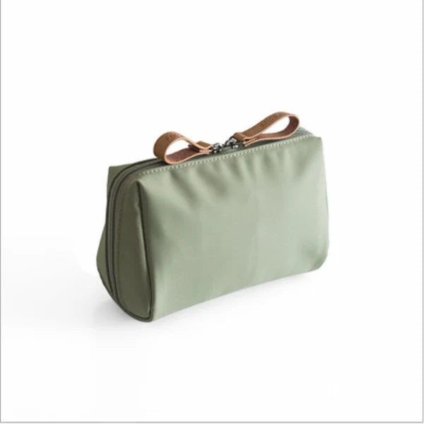 Portable Waterproof Solid Color Cosmetic Bag Toiletry Storage Pouch for Women