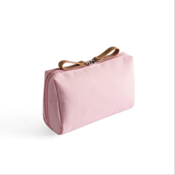 Portable Waterproof Solid Color Cosmetic Bag Toiletry Storage Pouch for Women