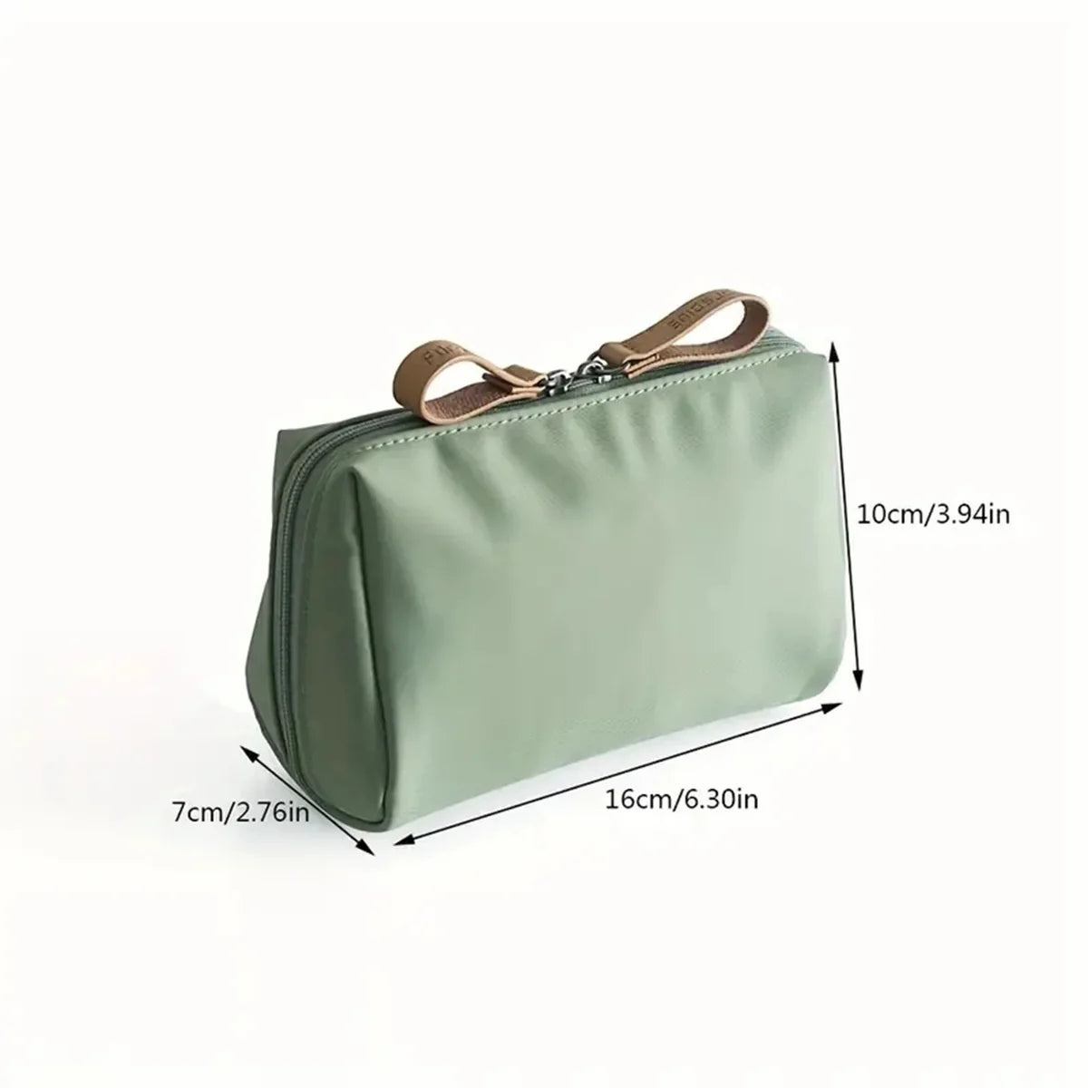 Portable Waterproof Solid Color Cosmetic Bag Toiletry Storage Pouch for Women