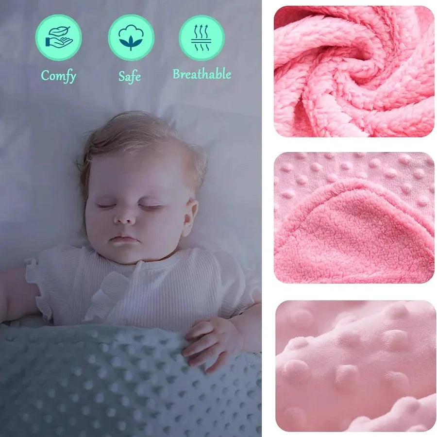 Super Soft Newborn Baby Swaddle Blanket, Polar Dot Baby Wrap Blanket